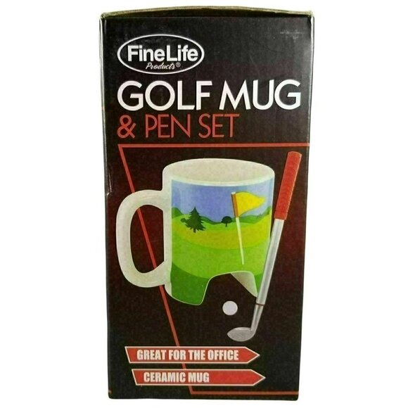 FineLife Products Golf Mug and Pen Set Dad Father Putter Coffee Cup Ceramic New - Picture 3 of 9